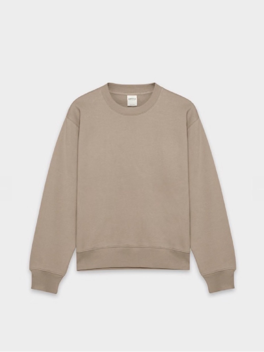 Aritzia Cozy Sweatfleece Perfect Crew Sweatshirt. Taupe in color, size Small.